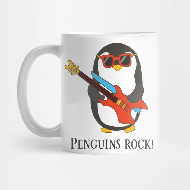 Penguins Rock, Funny Cute Penguin by Dreamy Panda Designs